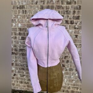 Lululemon Scuba full zip cropped pink  Hoodie